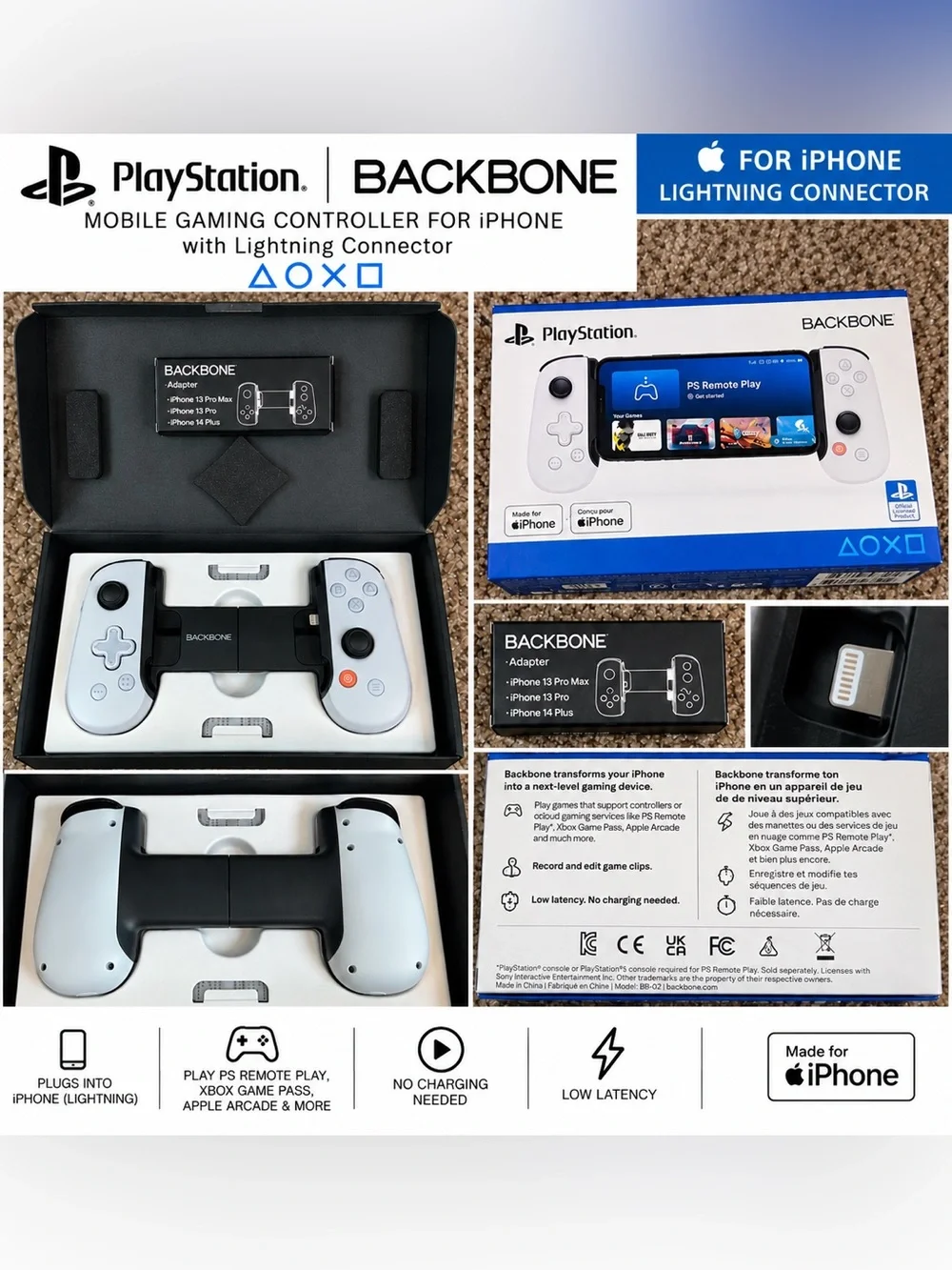 PlayStation Backbone Mobile Gaming Controller for iPhone — White